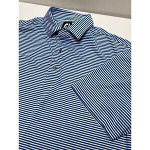 FootJoy Polo Shirt Mens Large Blue Striped Casual